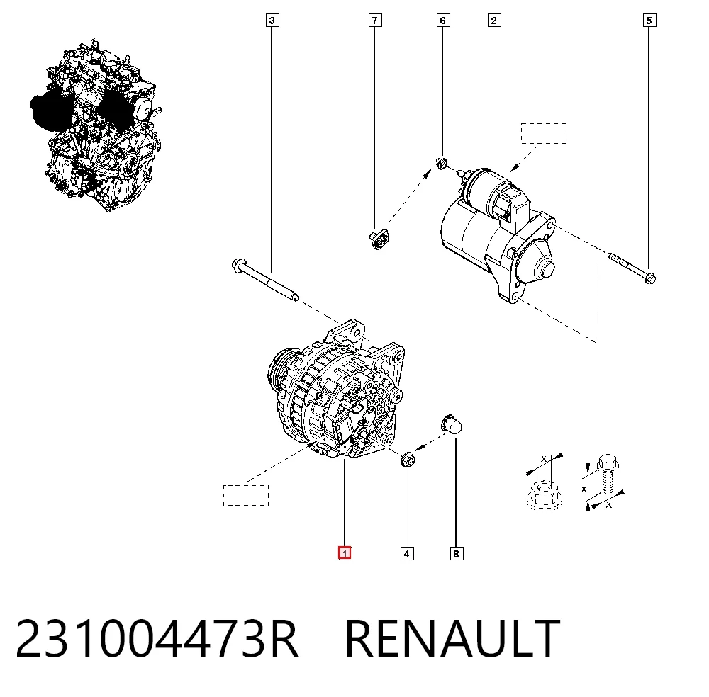 Генератор Nissan/Infiniti 2310000Q7A ціна, від 180.49 USD