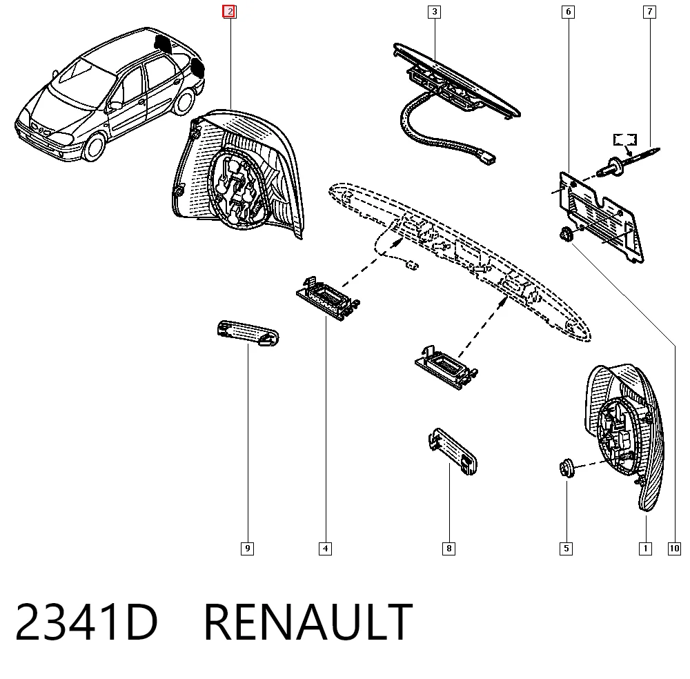 Задні ліхтарі Renault Scenic I мінівен (JA0, JA1, FA0) (1999 - 2003) ціна, від 28.22 USD