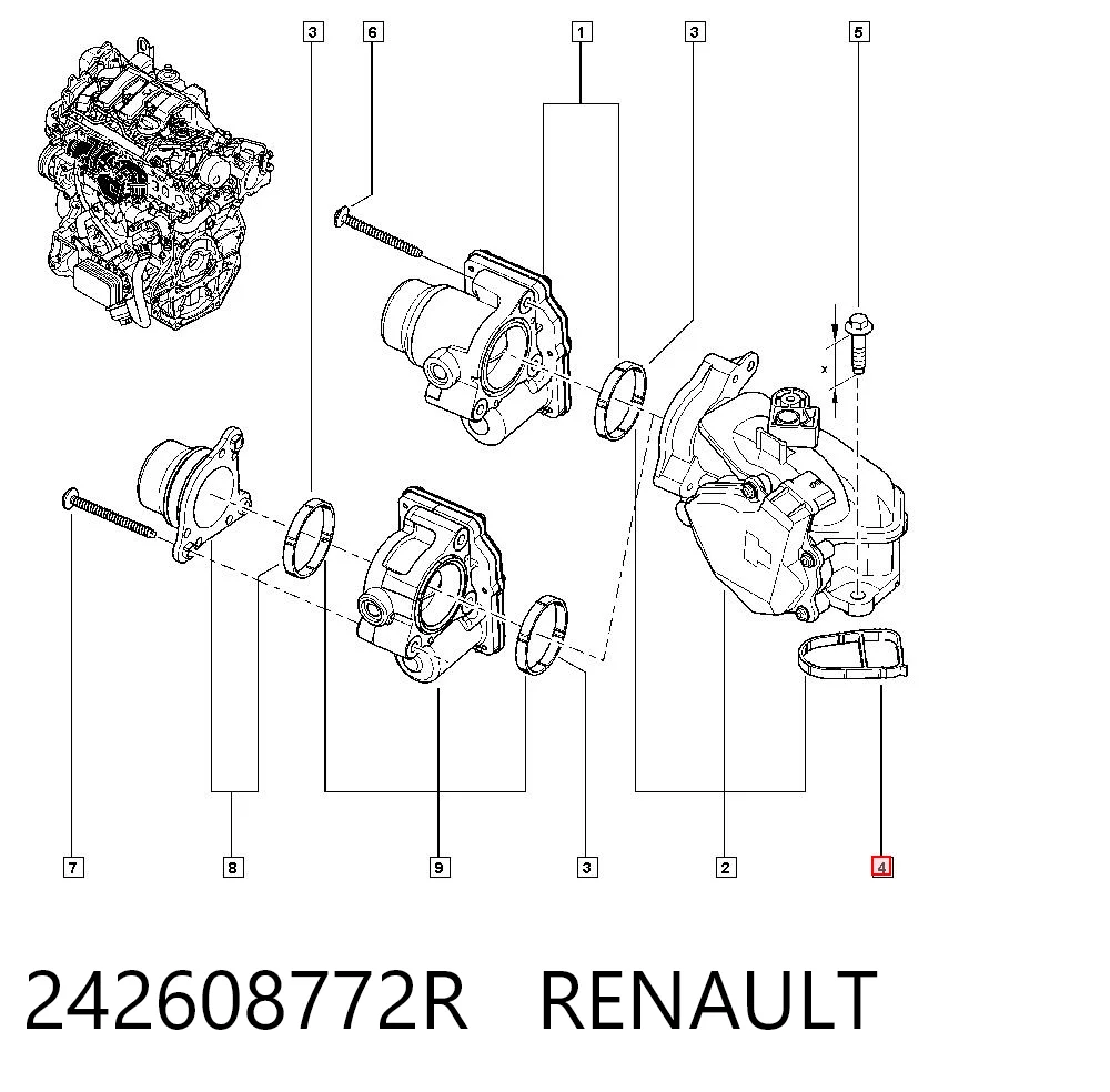  Прокладка дросельної заслінки Renault Scenic 