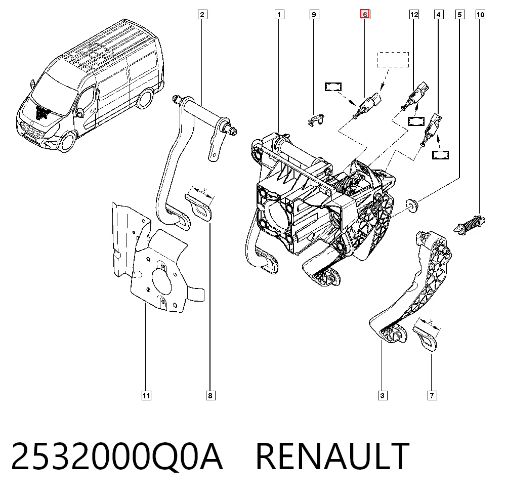 2532000Q0A Renault (RVI) Лягушка стоп-сигналу