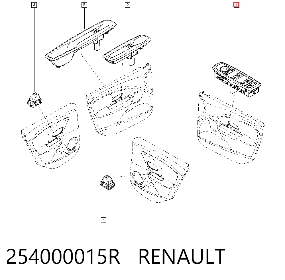 254000015R Renault (RVI) Кнопки переднього лівого склопід'ємника