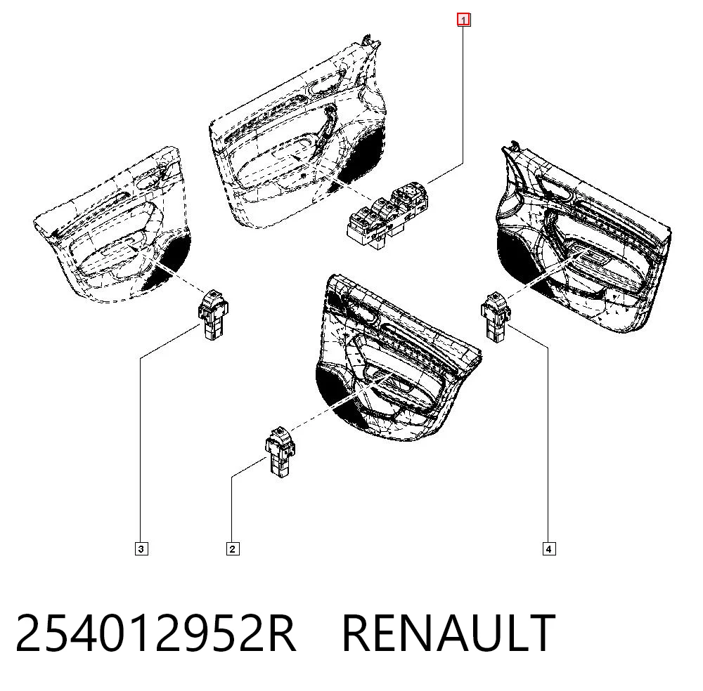 254012952R Renault (RVI) Кнопки переднього лівого склопід'ємника