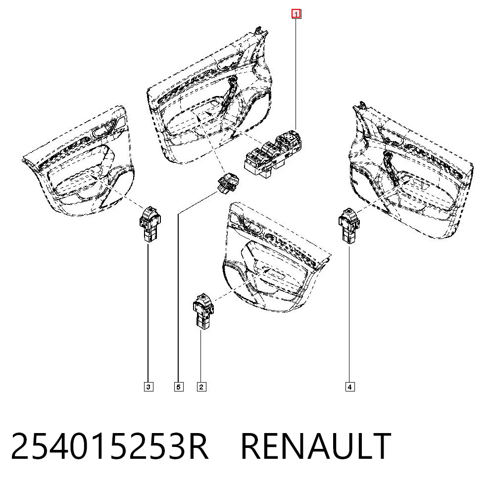 254015253R Renault (RVI) Кнопки переднього лівого склопід'ємника