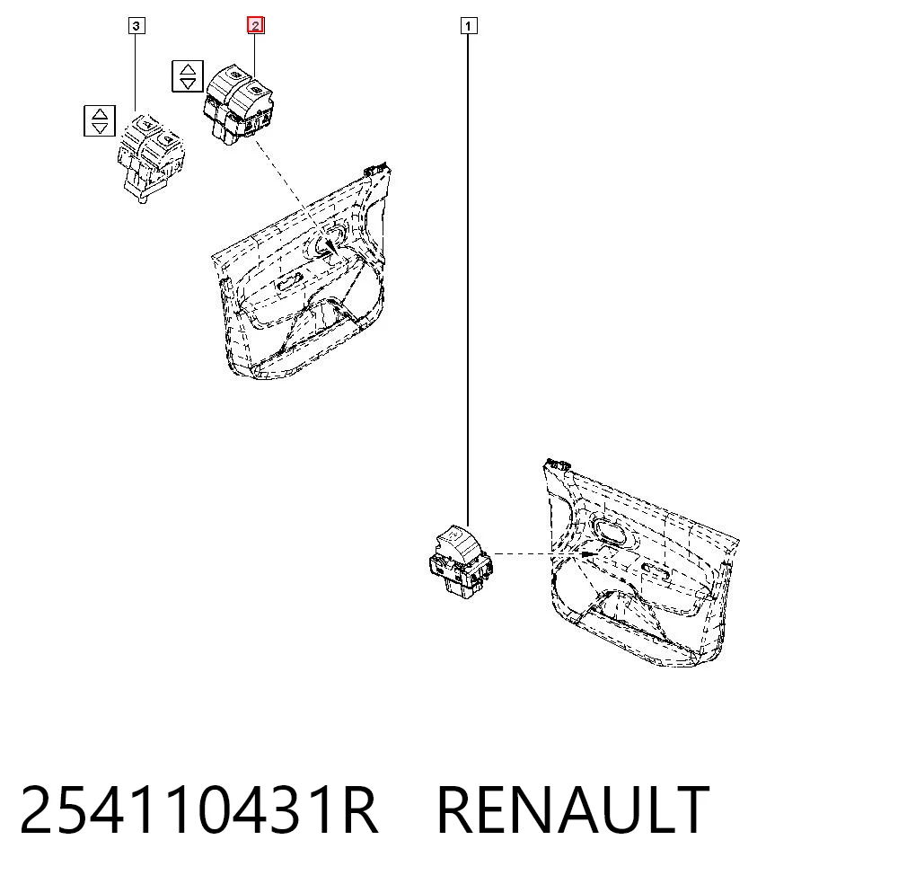 254110431R Renault (RVI) Кнопки переднього лівого склопід'ємника