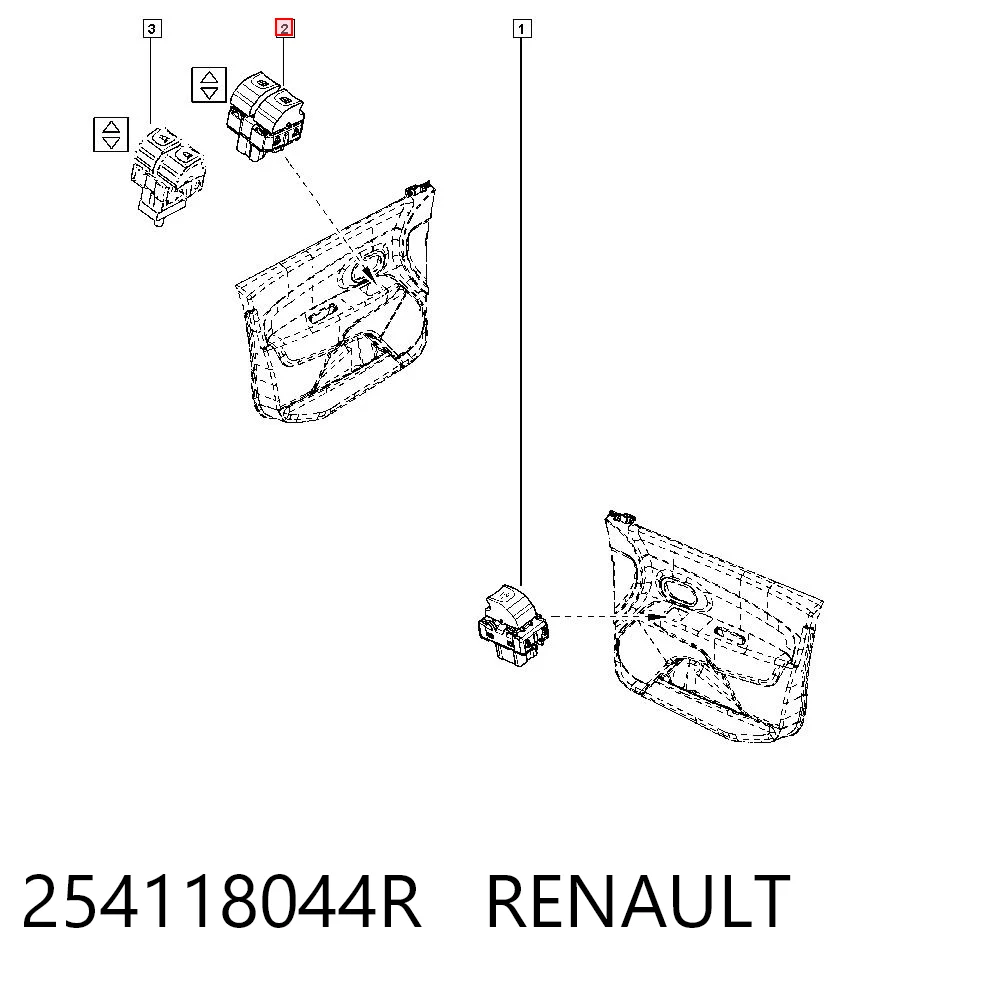254118044R Renault (RVI) Кнопки переднього лівого склопід'ємника