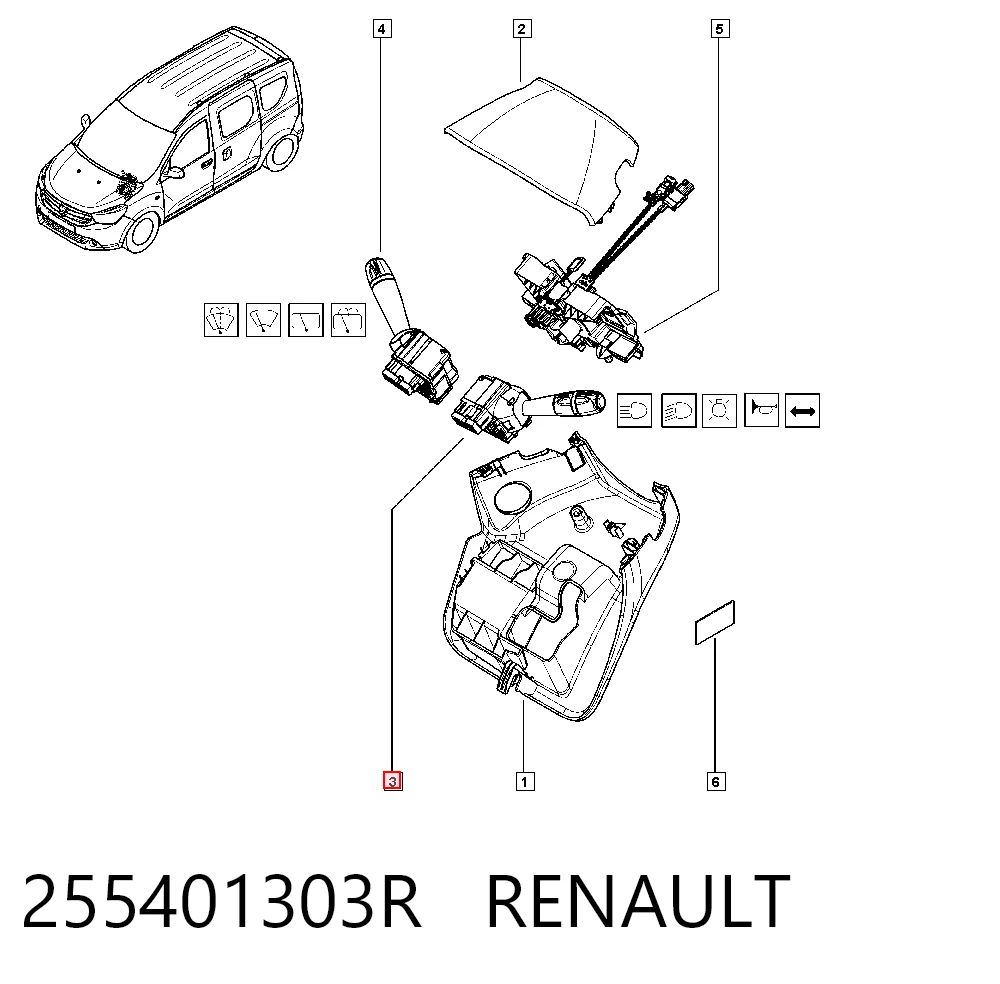 255401303R Renault (RVI) Перемикач підрульовий, лівий