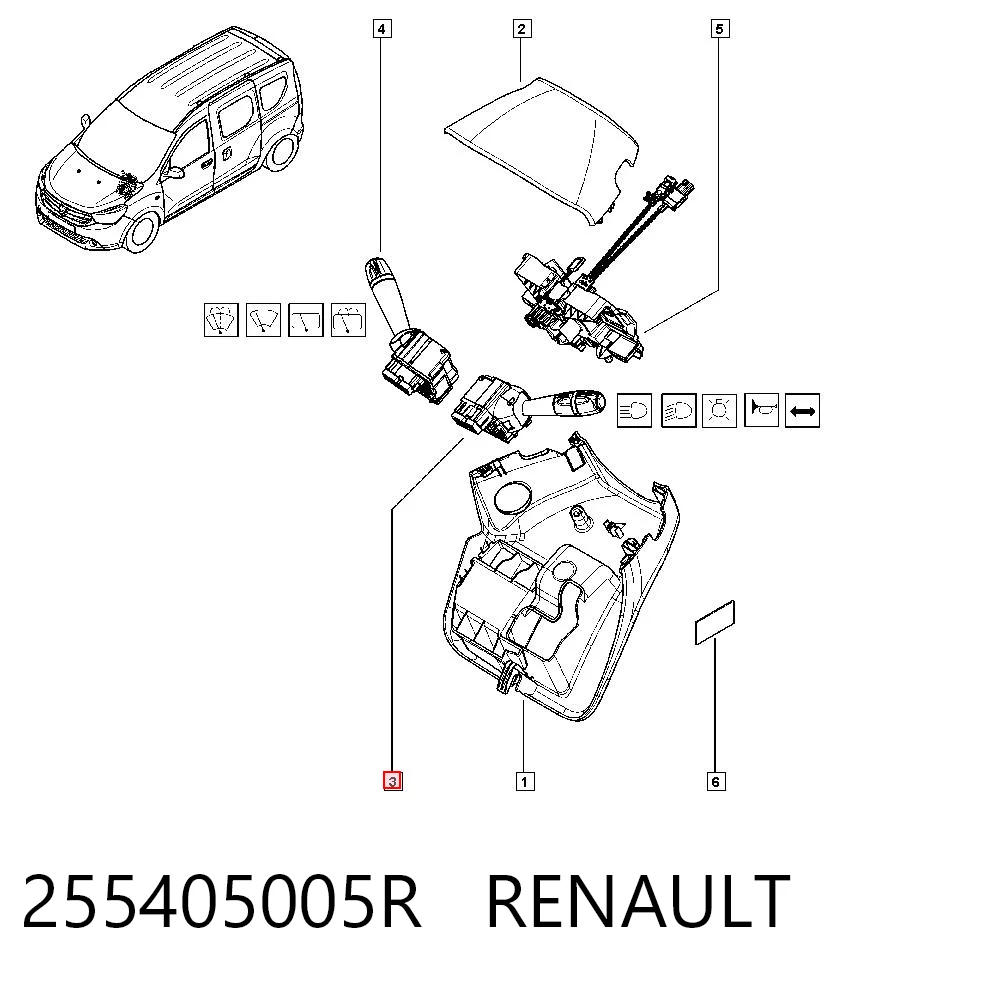 255405005R Renault (RVI) Перемикач підрульовий, лівий