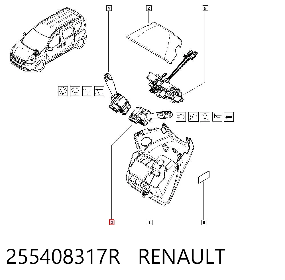255408317R Renault (RVI) Перемикач підрульовий, лівий