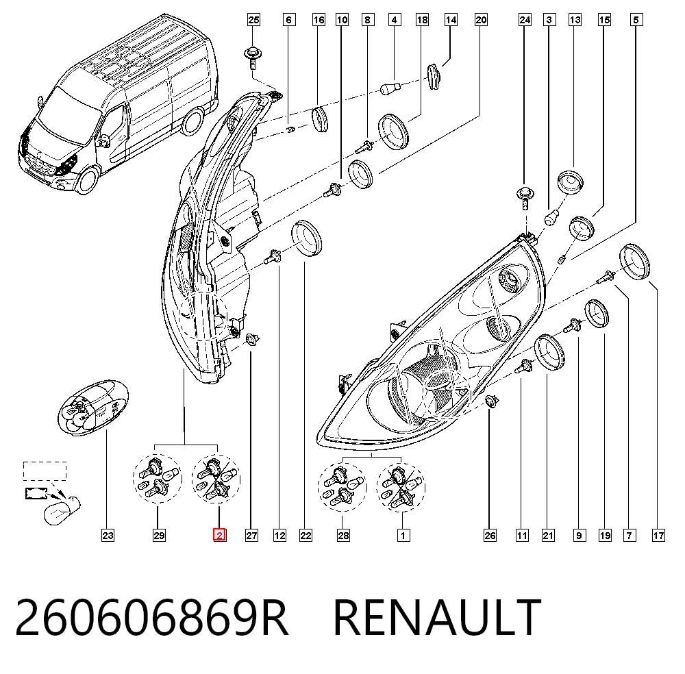Фара комбінована, передня Polcar 60N1103E