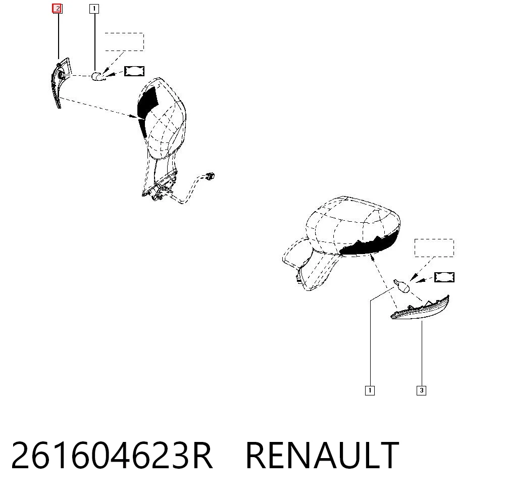 261604623R Renault (RVI) Покажчик повороту дзеркала, правий