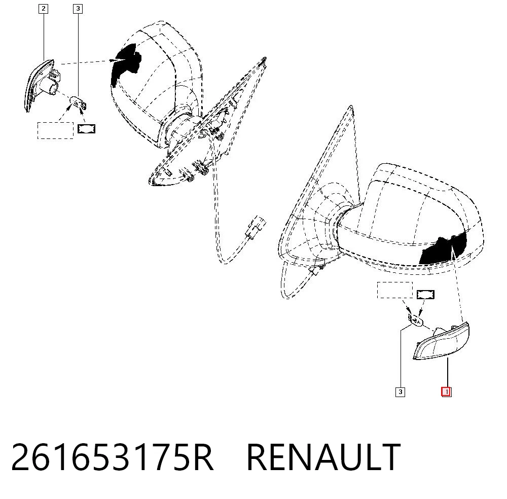 261653175R Renault (RVI) Покажчик повороту дзеркала, лівий