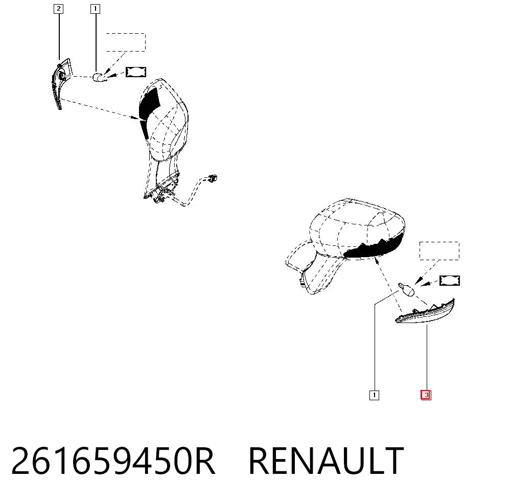 261659450R Renault (RVI) Покажчик повороту дзеркала, лівий