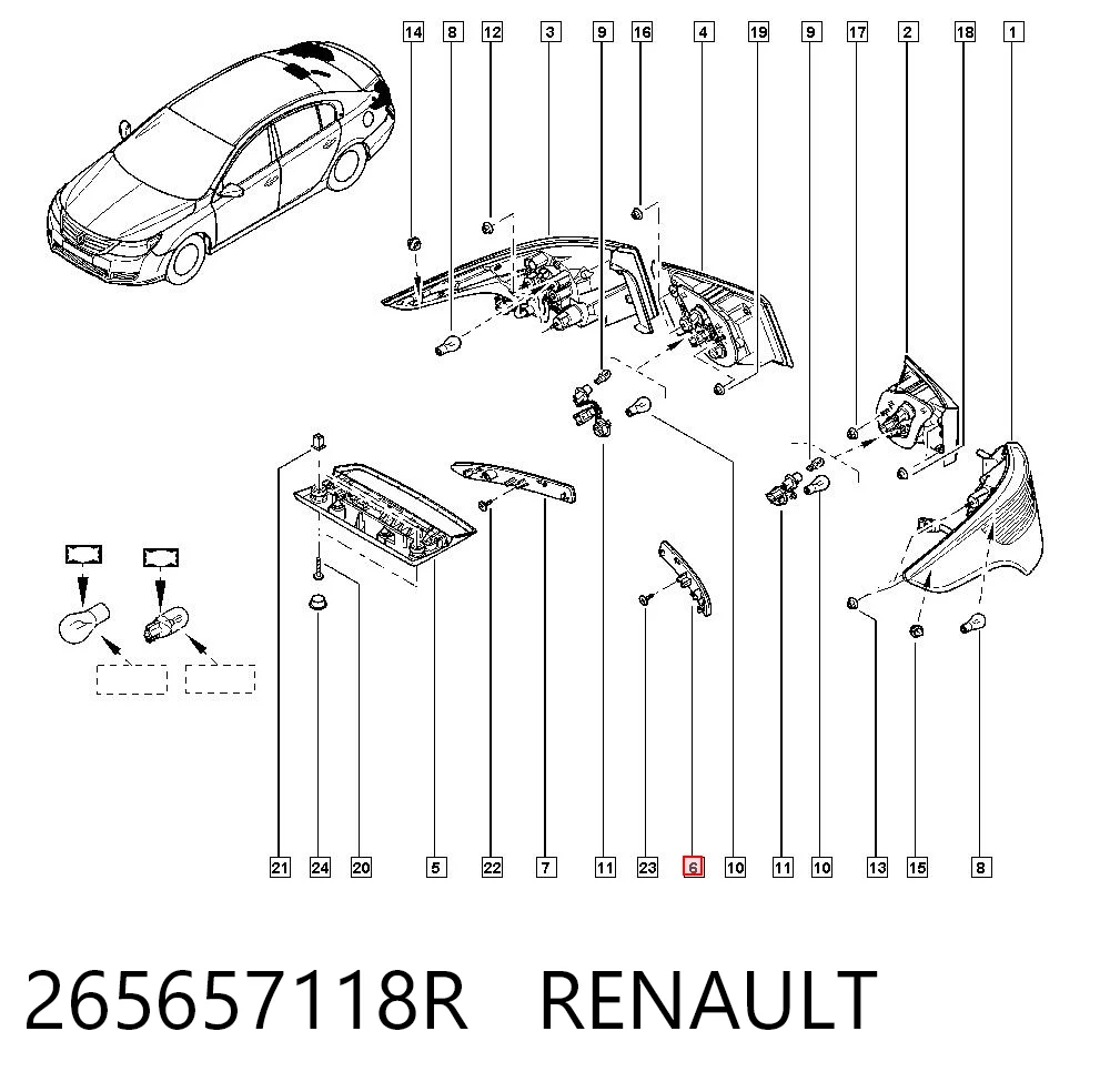 265657118R Renault (RVI) Лівий катафот бампера