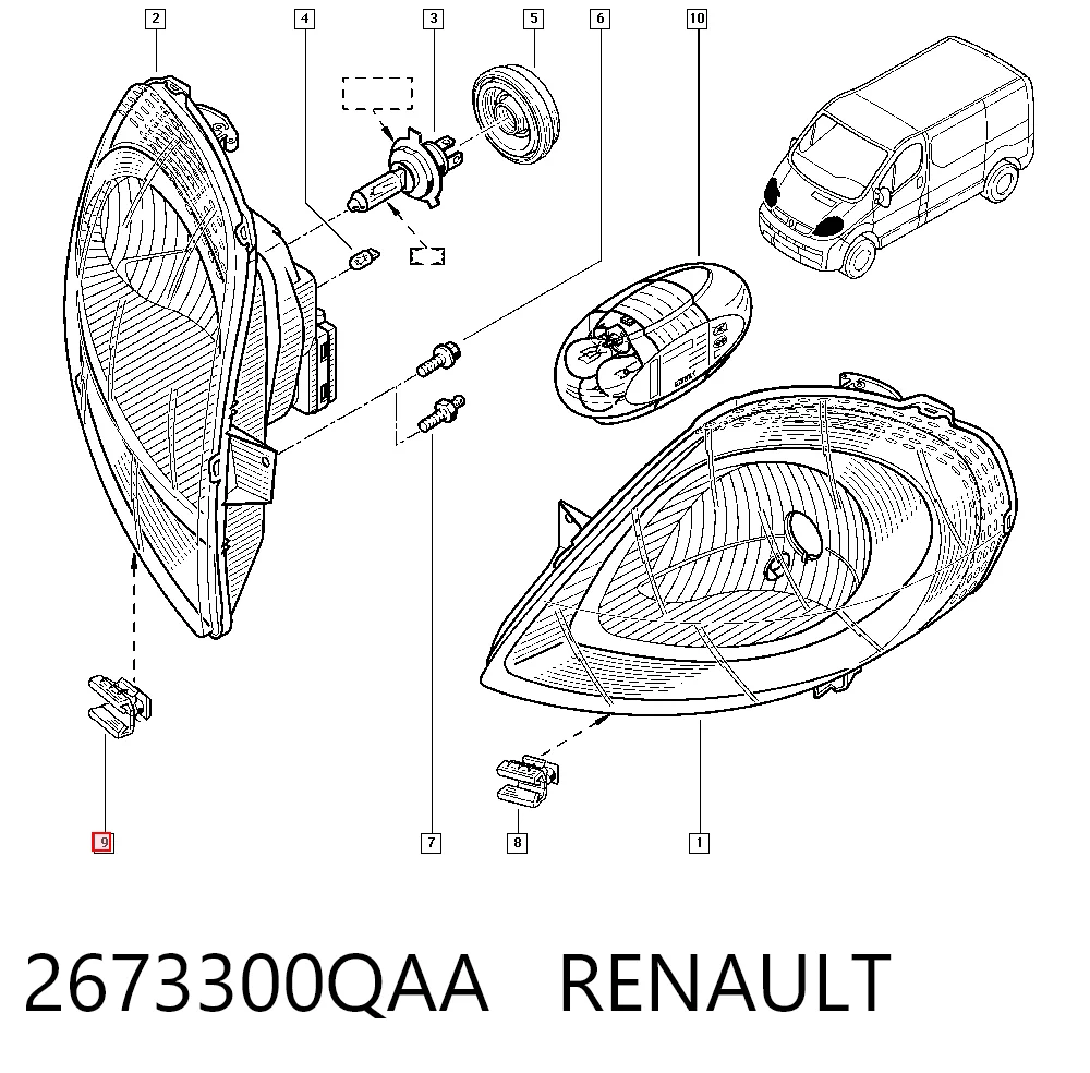Кліпса кріплення фари Peugeot/Citroen 93161044 ціна, від 0.94 USD