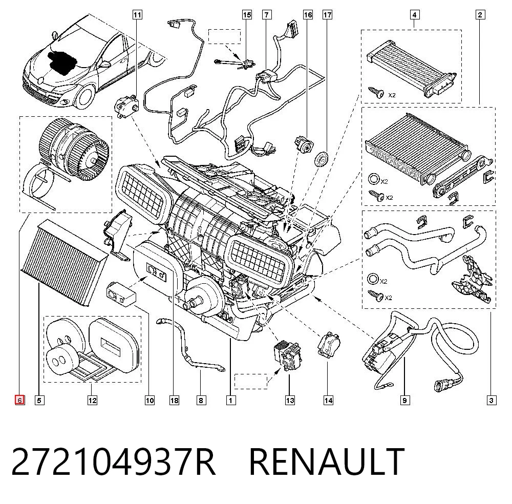 272104937R Renault (RVI) Електромотор пічки