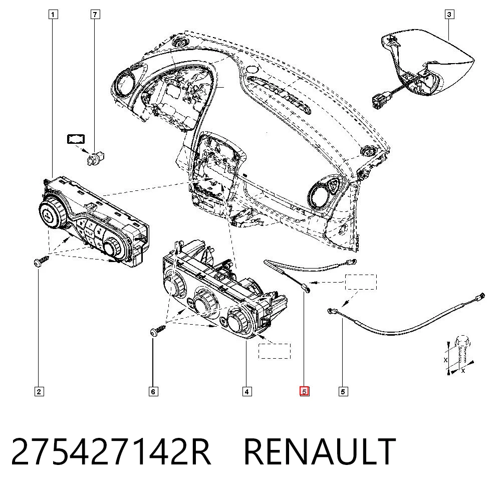 275427142R Renault (RVI) Кріплення заднього обігрівача