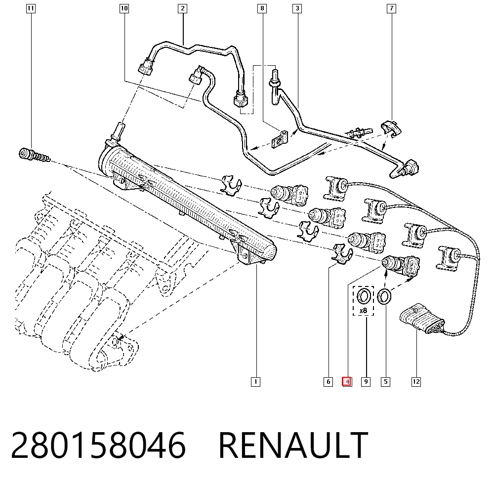 Форсунка паливна Renault LOGAN II седан (L52) (2012 - 2026) ціна, від 25.76 USD