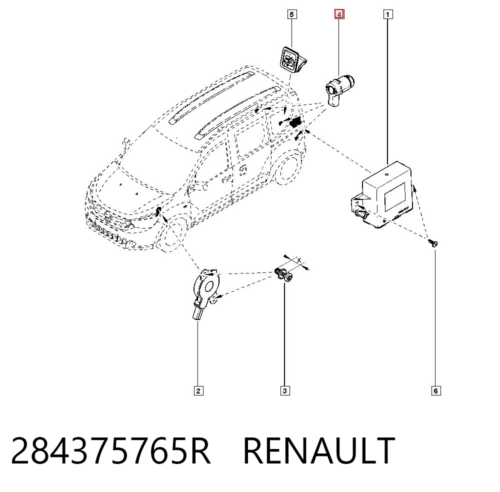 284375765R Renault (RVI) Датчик сигналізації парковки (парктронік), задній