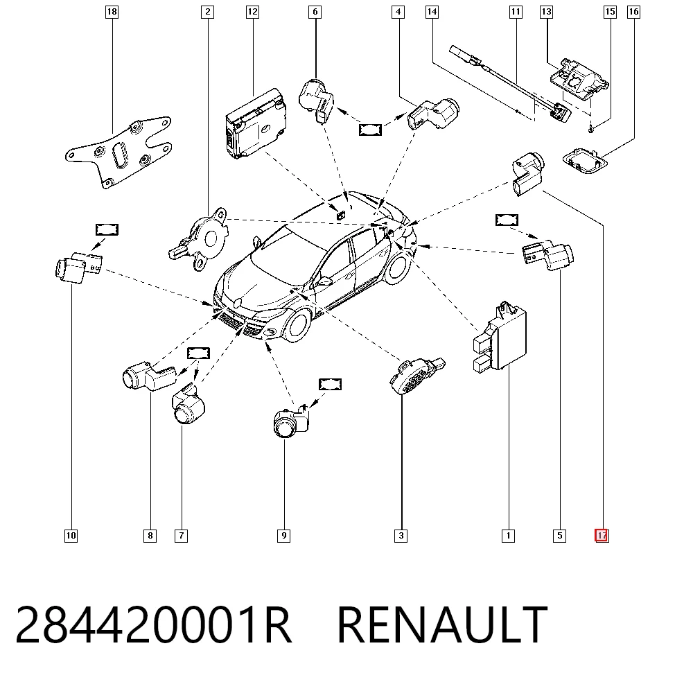 95517246 Opel Датчик сигналізації паркування (парктронік), задній бічній