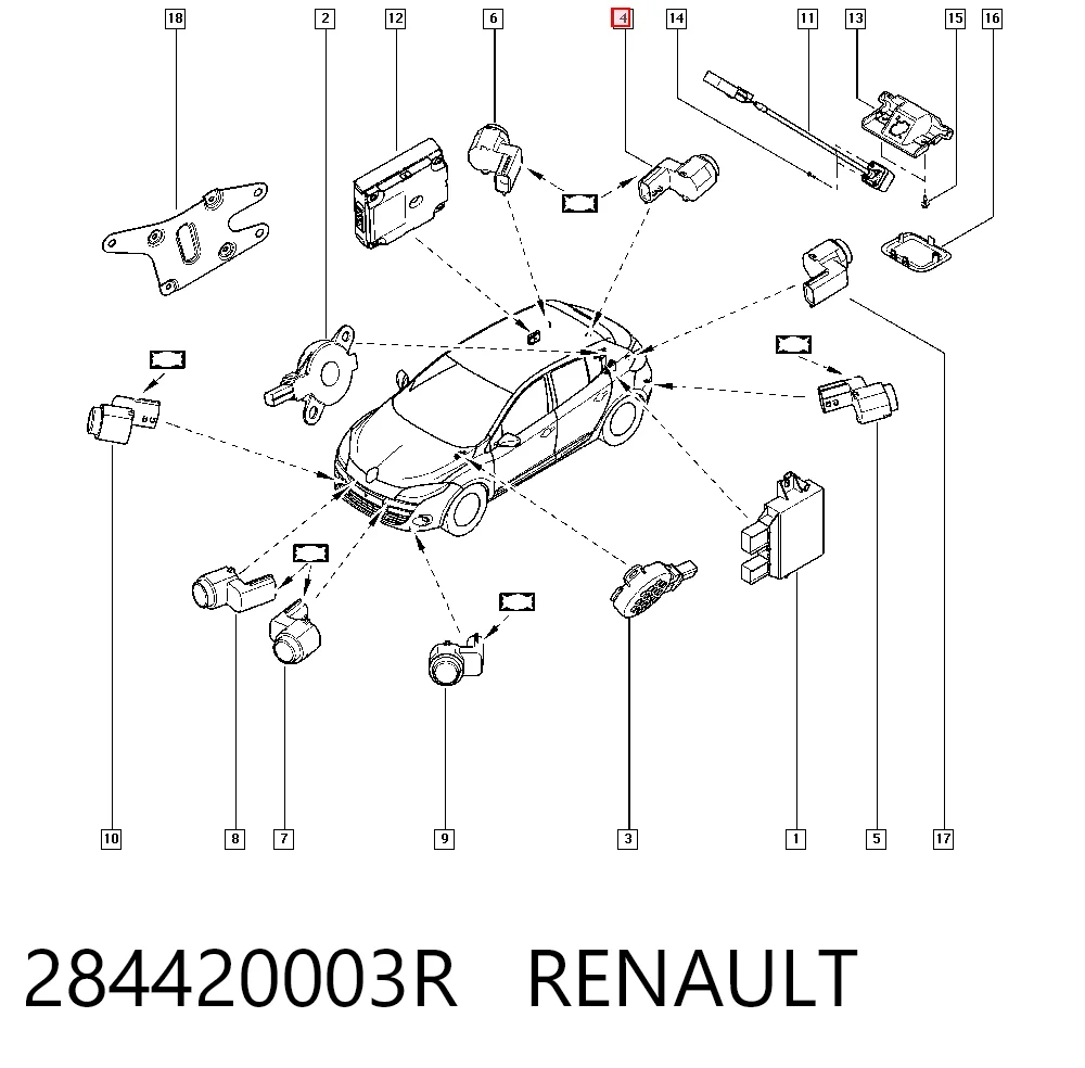 Датчик сигналізації паркування (парктронік), задній бічній Opel 95517246 ціна, від 15.22 USD