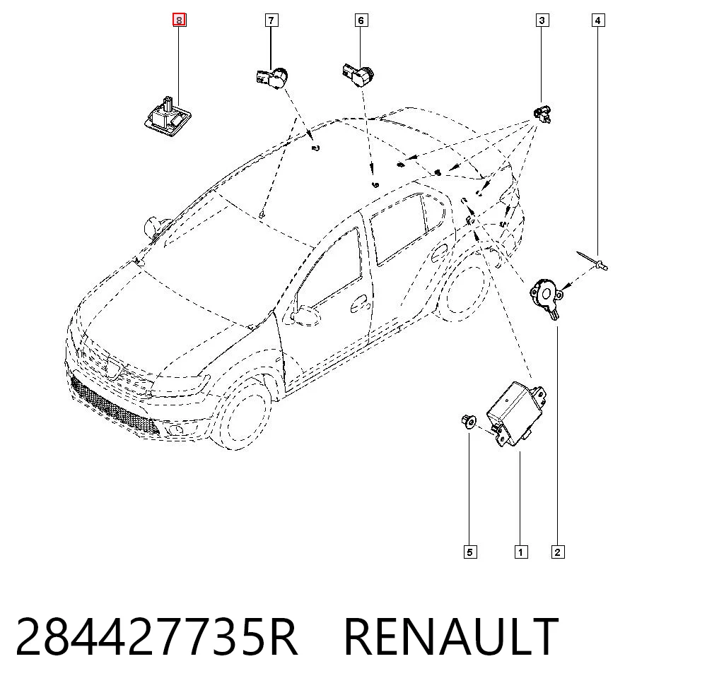 284427735R Renault (RVI) Камера заднього виду