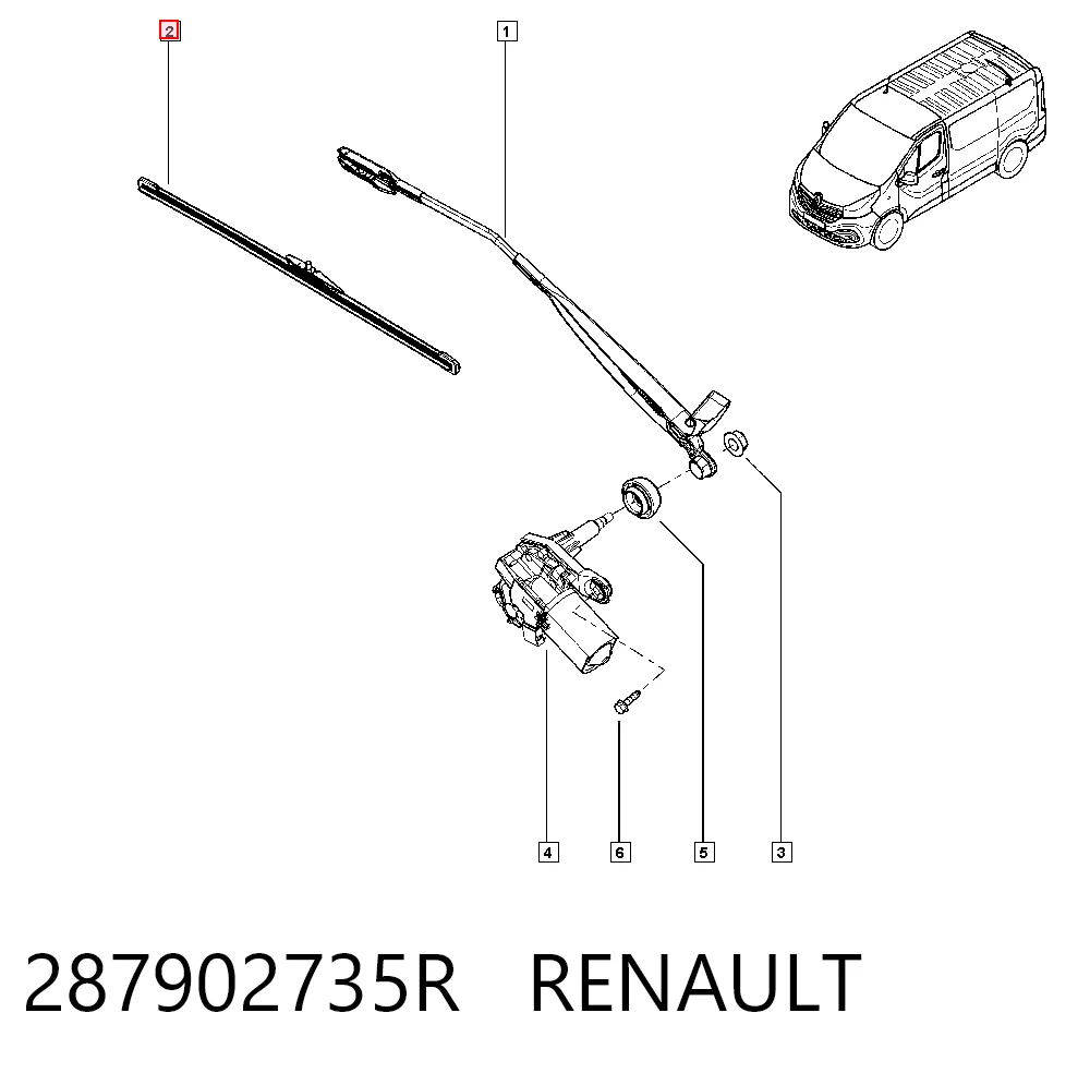 95516953 General Motors Щітка склоочисника задня