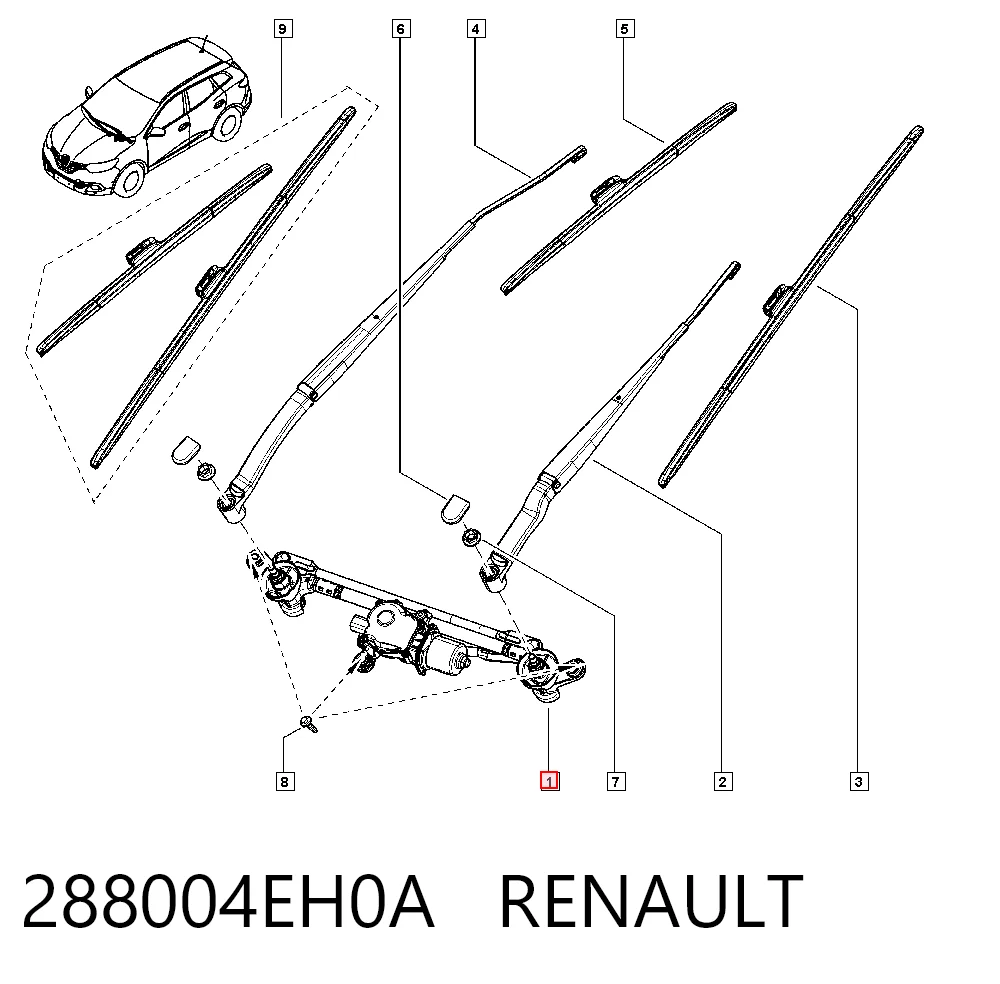  Трапеція двірників Nissan Qashqai 2