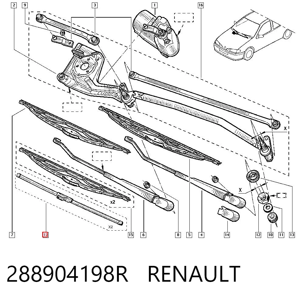Купити Щітки склоочисника Daewoo Nubira I J10, J15