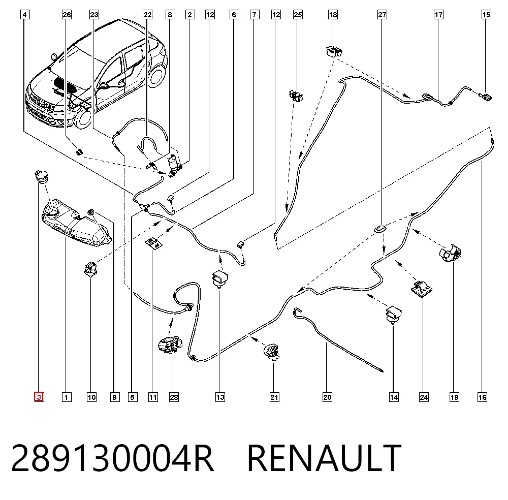 289130004R Renault (RVI) Кришка бачка омивача