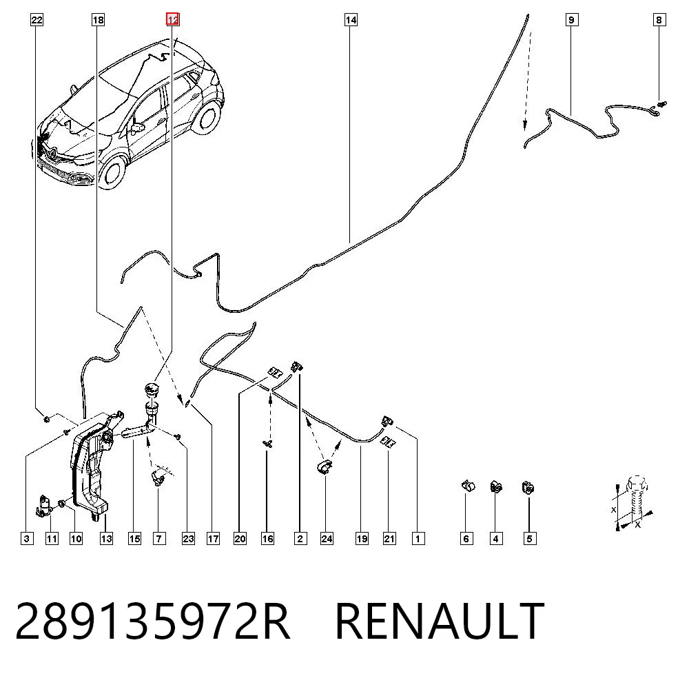 289135972R Renault (RVI) Кришка бачка омивача