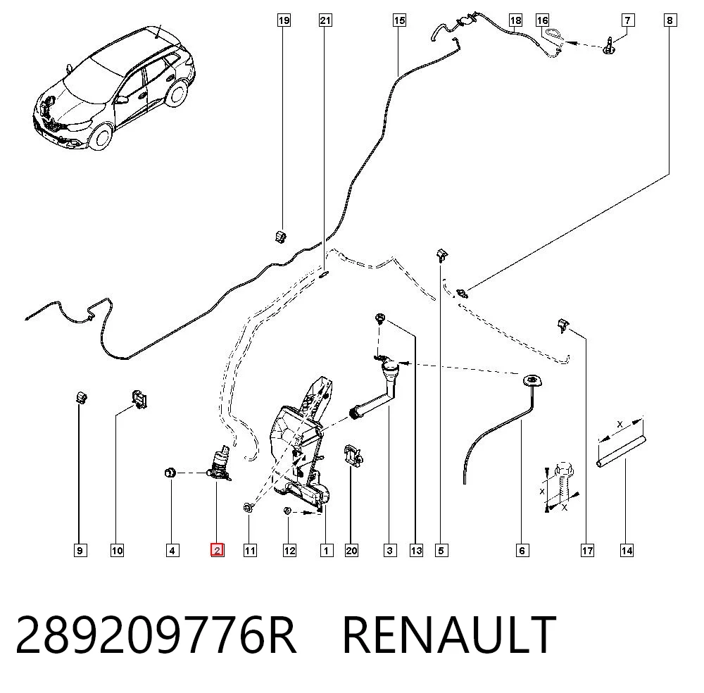 289209776R Renault (RVI) Двигун омивача скла передній/задній