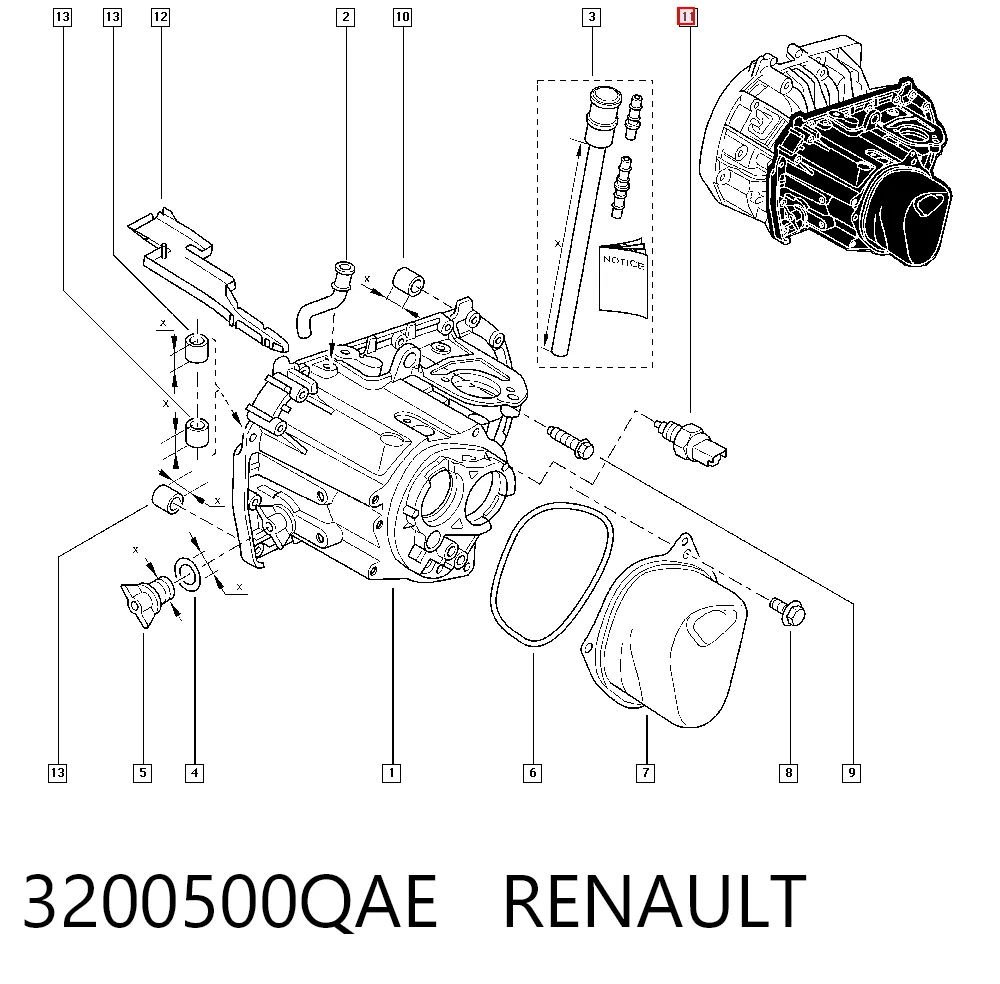 3200500QAE Renault (RVI) Датчик включення ліхтарів заднього ходу
