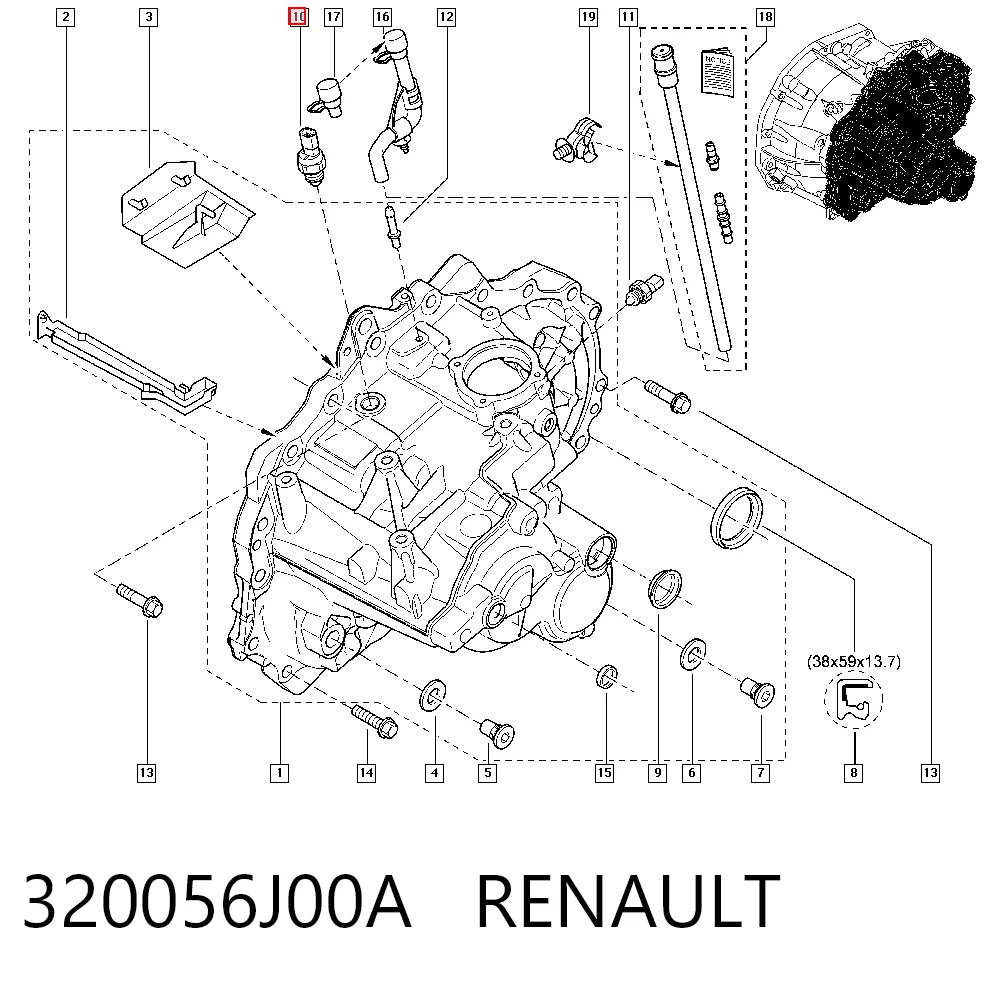 320056J00A Renault (RVI) Датчик включення ліхтарів заднього ходу