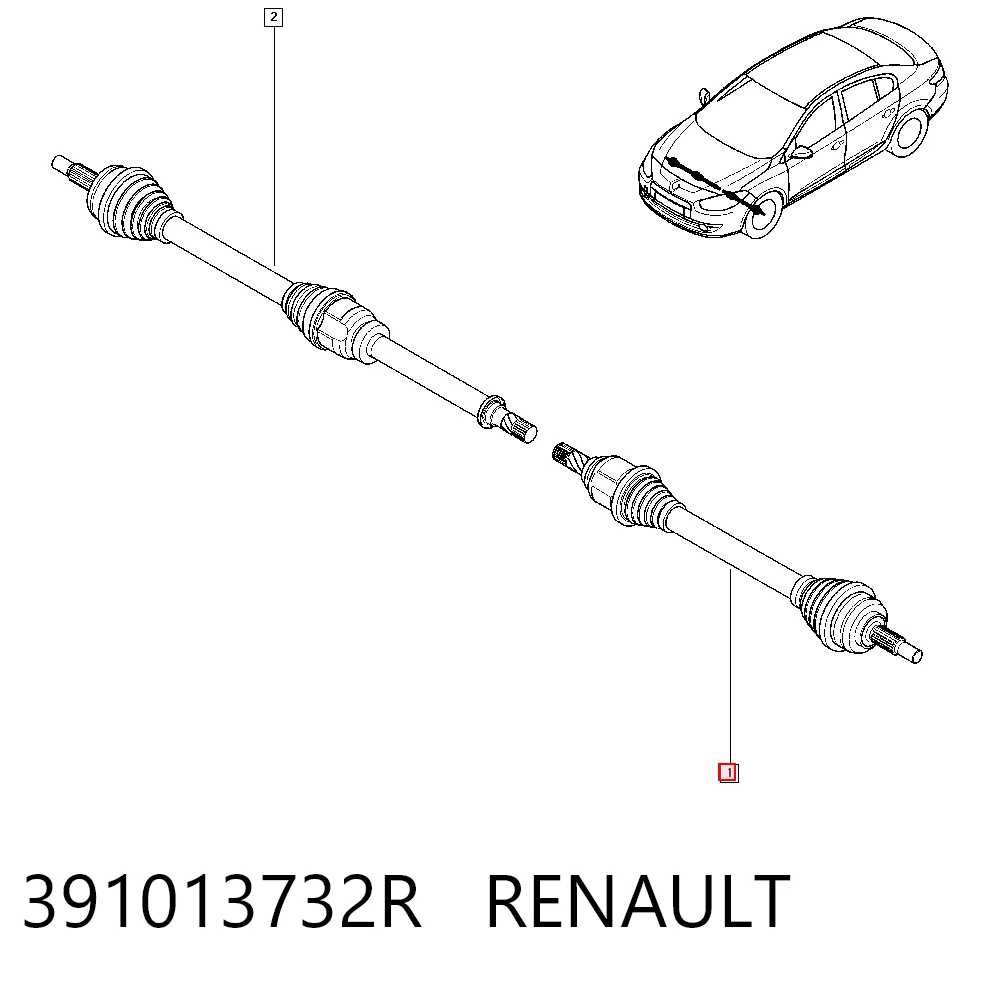 Привід лівий на Renault Megane III KZ0, KZ1