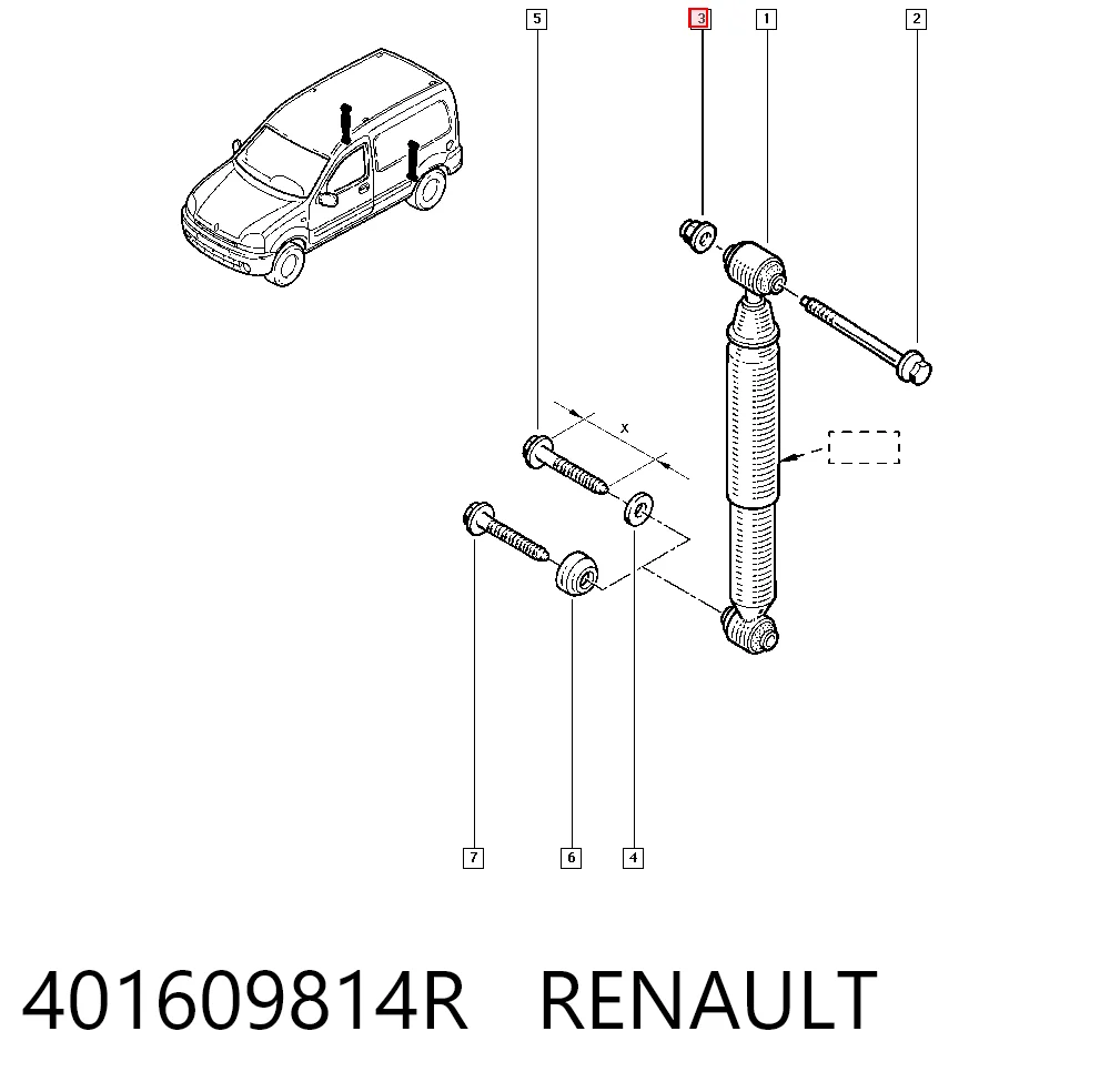 Купити 7703034241 Nissan/Infiniti Болт кріплення амортизатора переднього