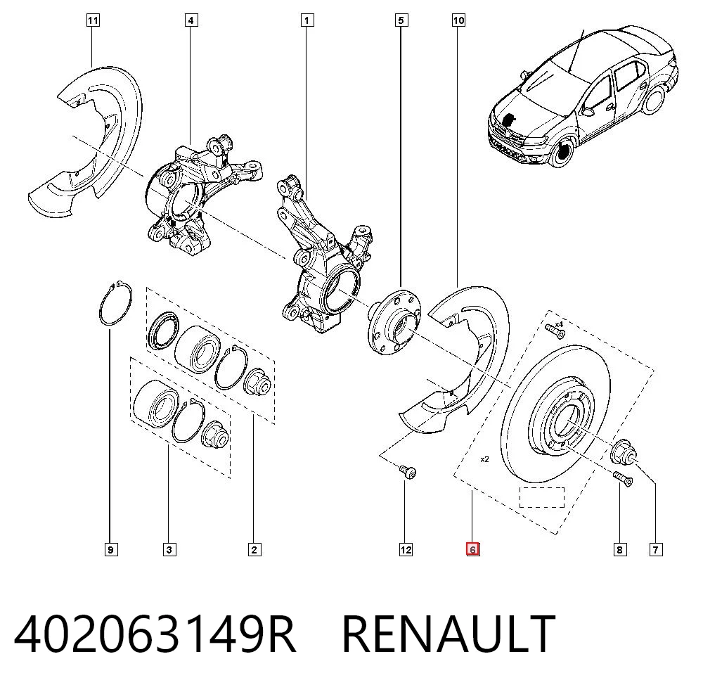 402063149R Renault (RVI) Гальмо дискове переднє