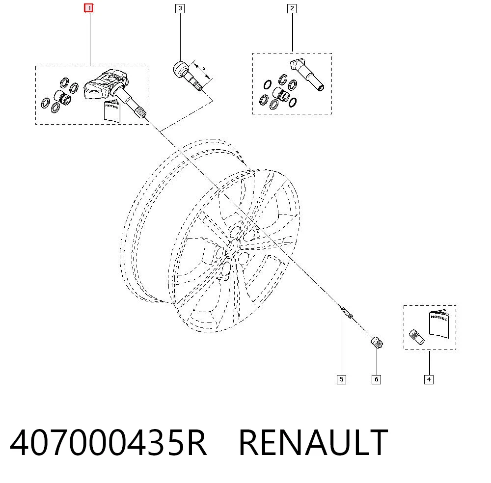 407000435R Renault (RVI) Датчик шин