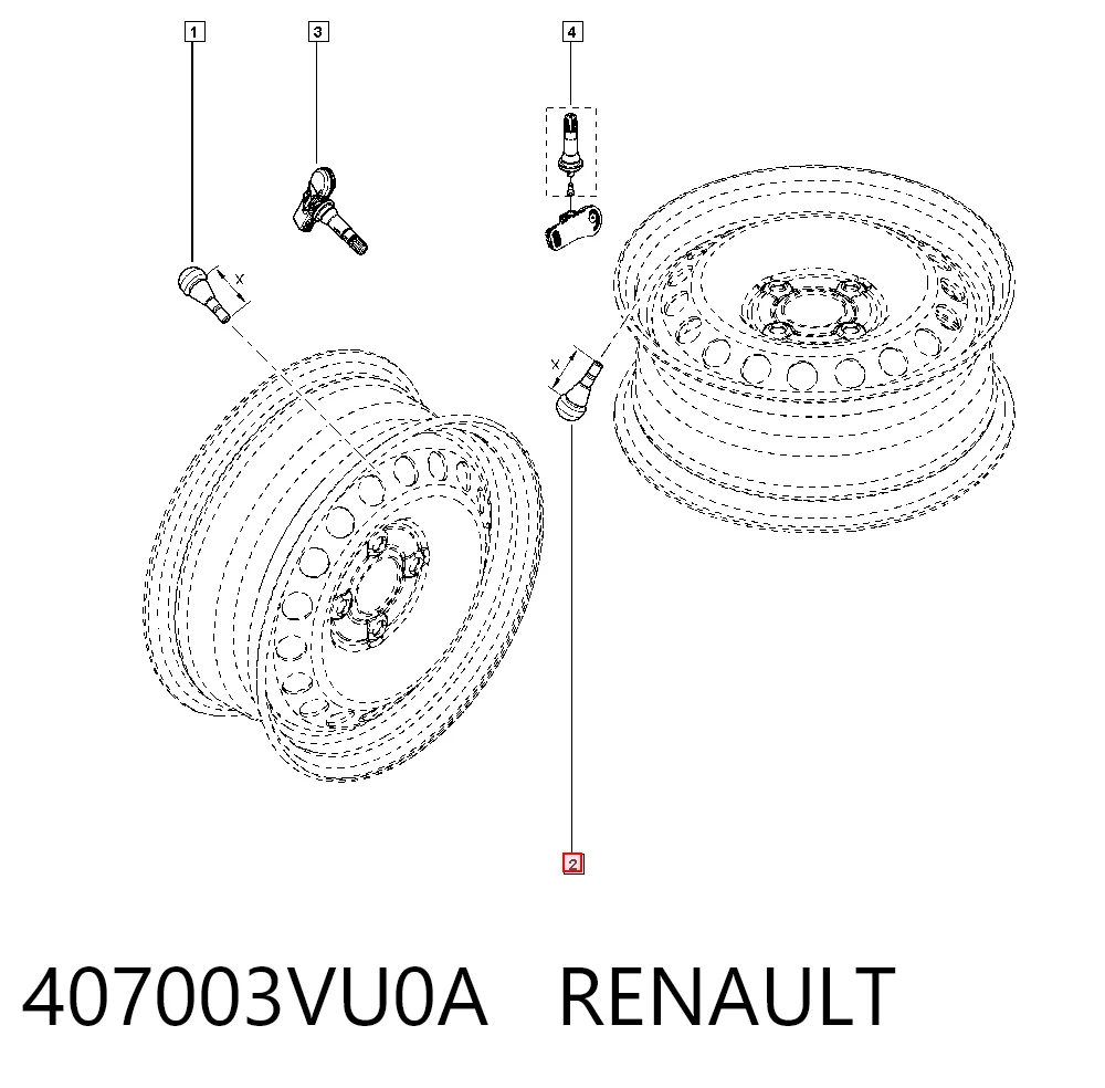 407003VU0A Renault (RVI) Датчик шин