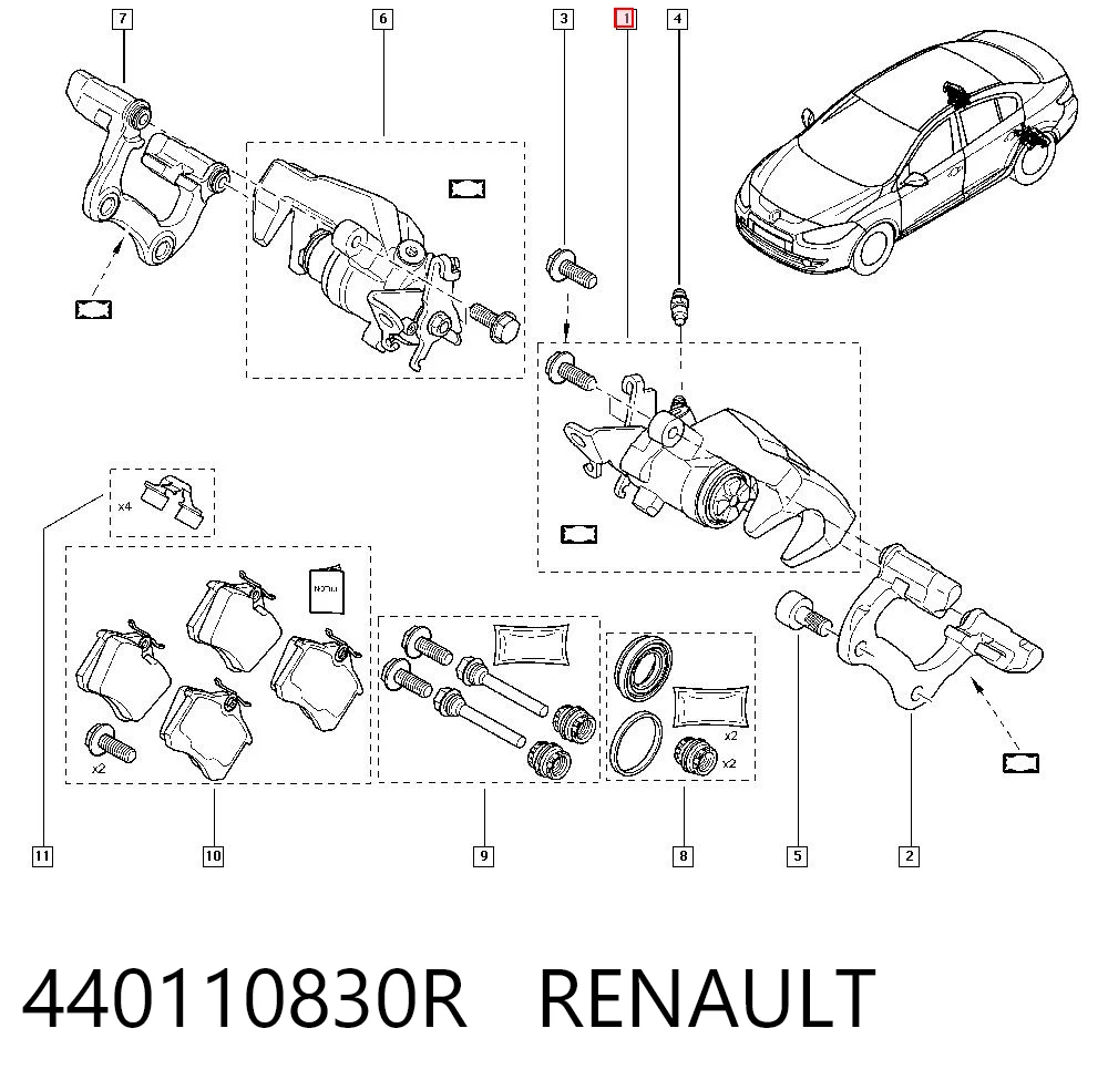 440110830R Renault (RVI) Супорт гальмівний задній лівий