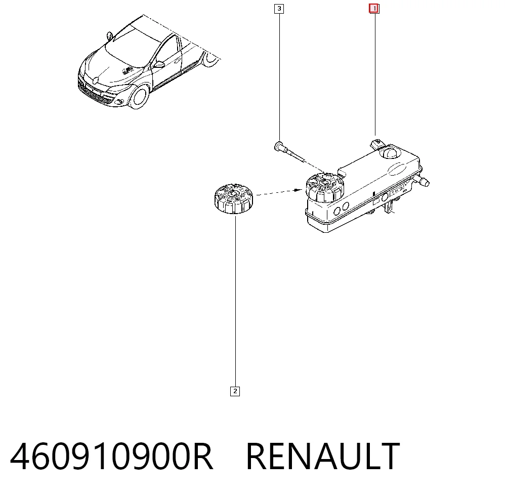 Бачок головного гальмівного циліндру на Renault Megane III KZ0, KZ1