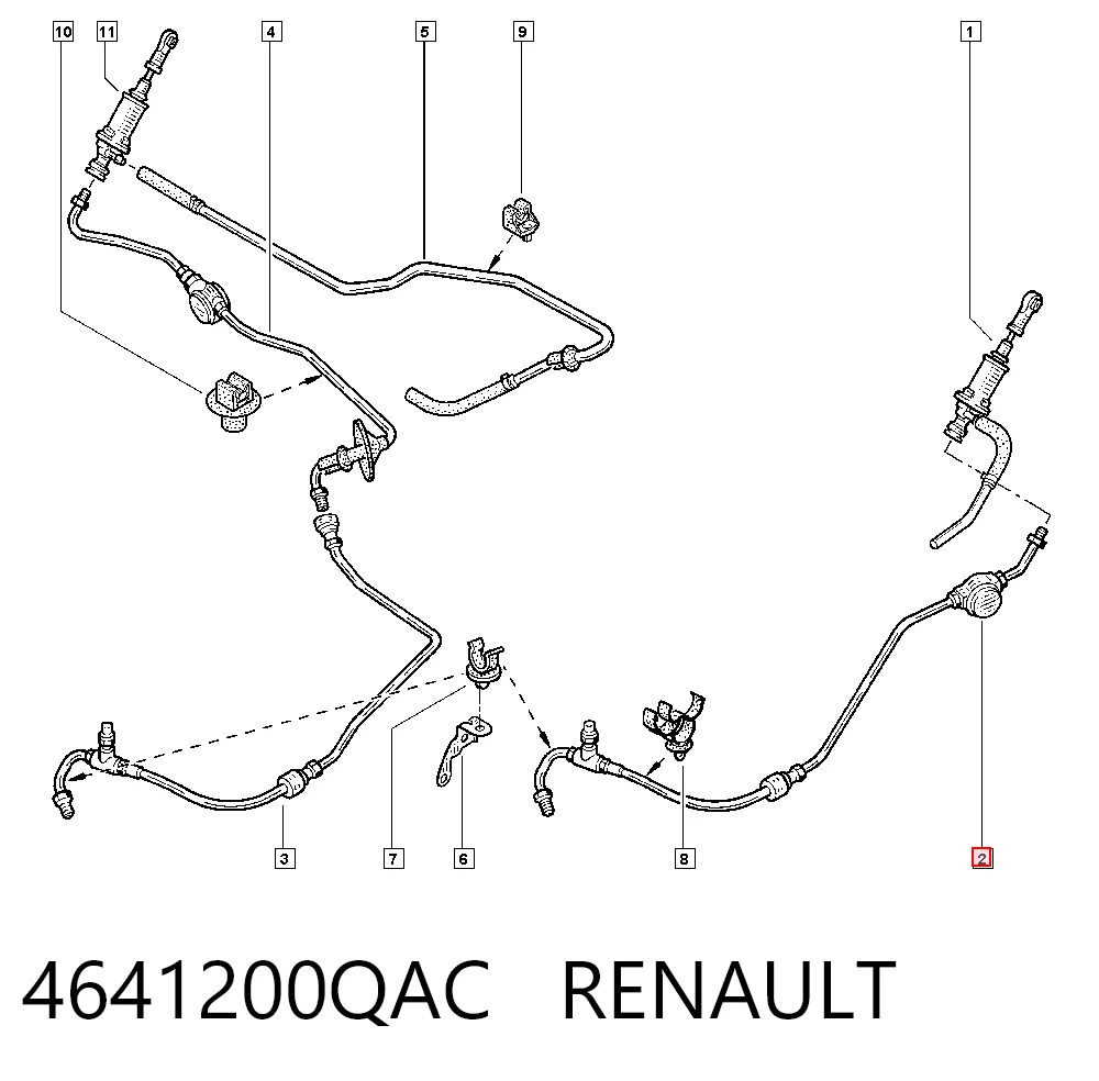 Шланг зчеплення Nissan/Infiniti 4641200QAC ціна, від 87.07 USD