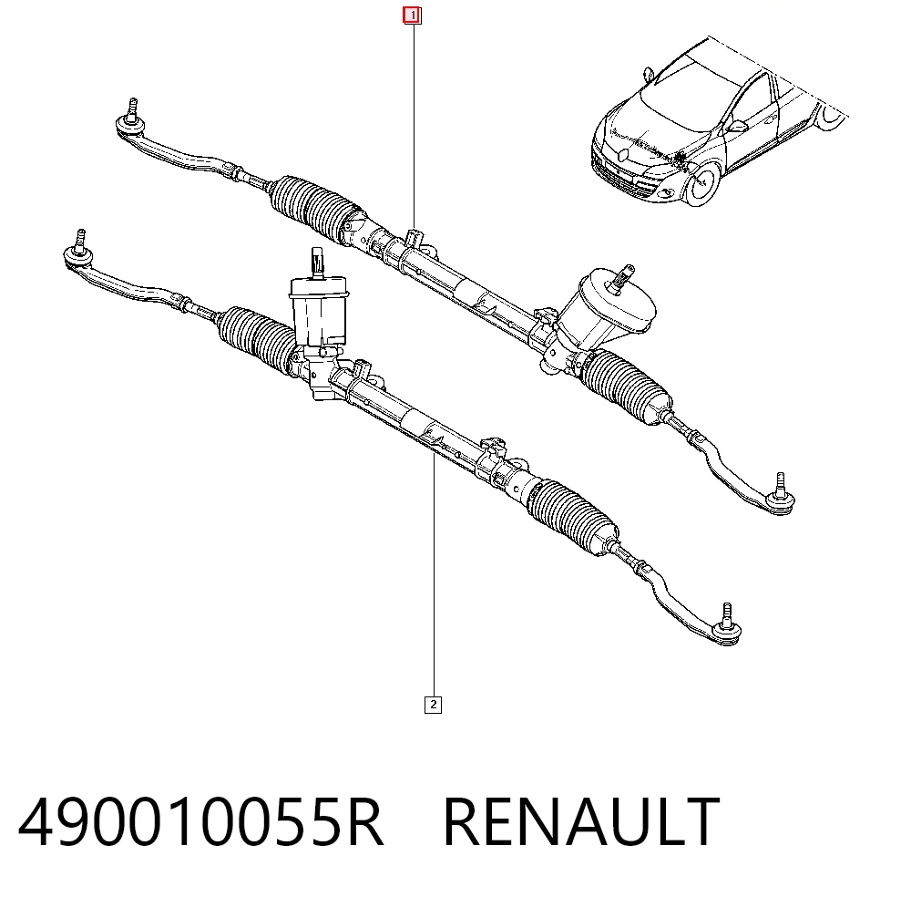 490010055R Renault (RVI) Рейковий рульовий механізм