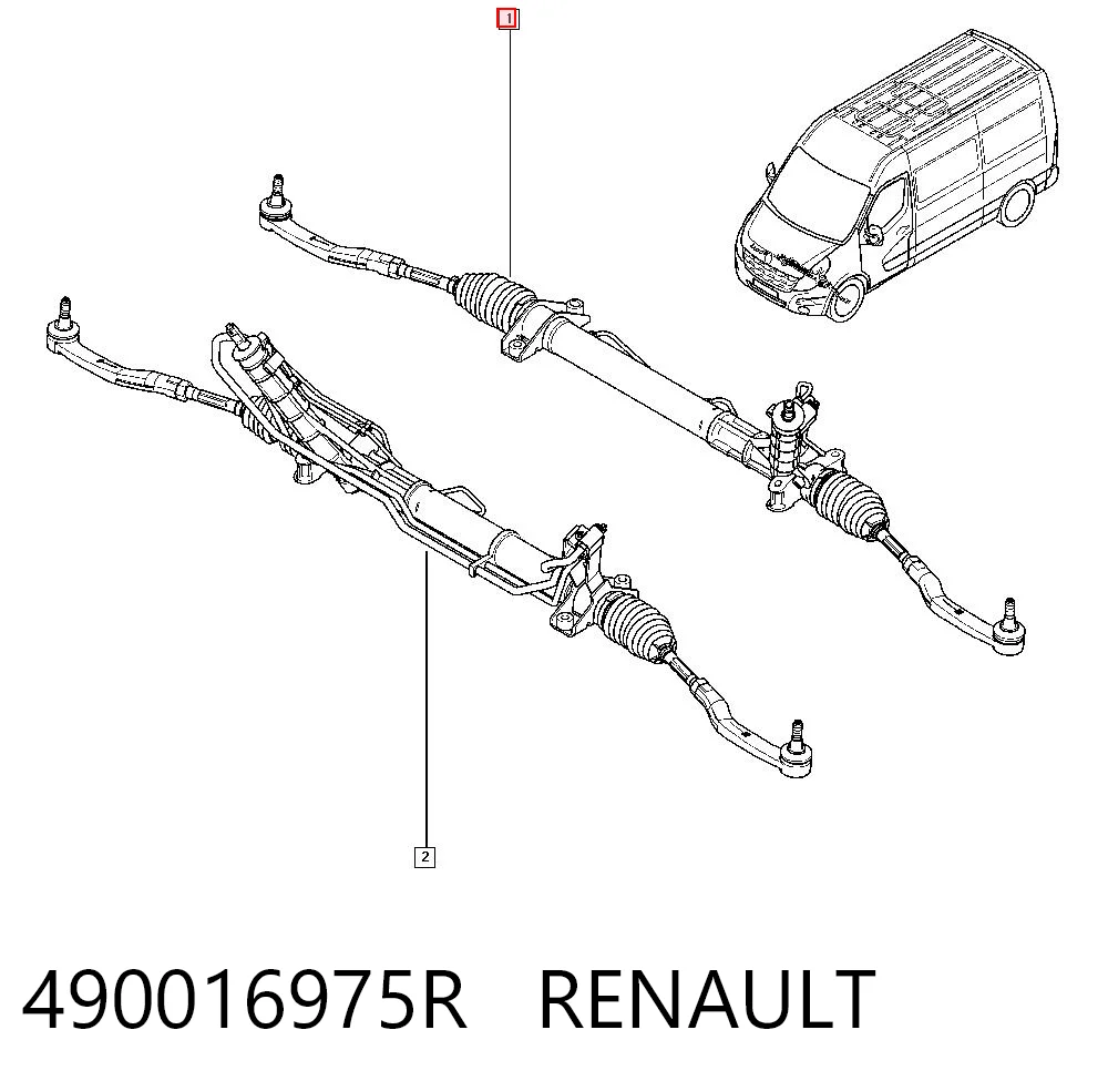 490016975R Renault (RVI) Рейковий рульовий механізм