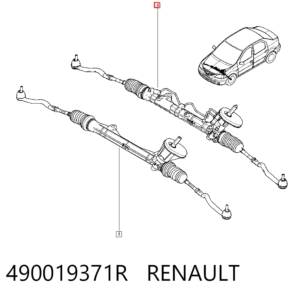 490019371R Renault (RVI) Рейковий рульовий механізм