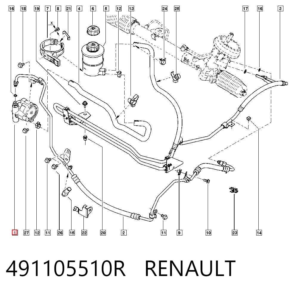 491105510R Renault (RVI) Насос гідропідсилювача