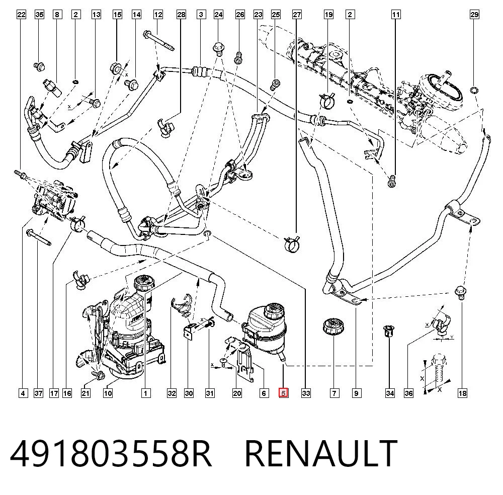 491803558R Renault (RVI) Бачок гідропідсилювача керма