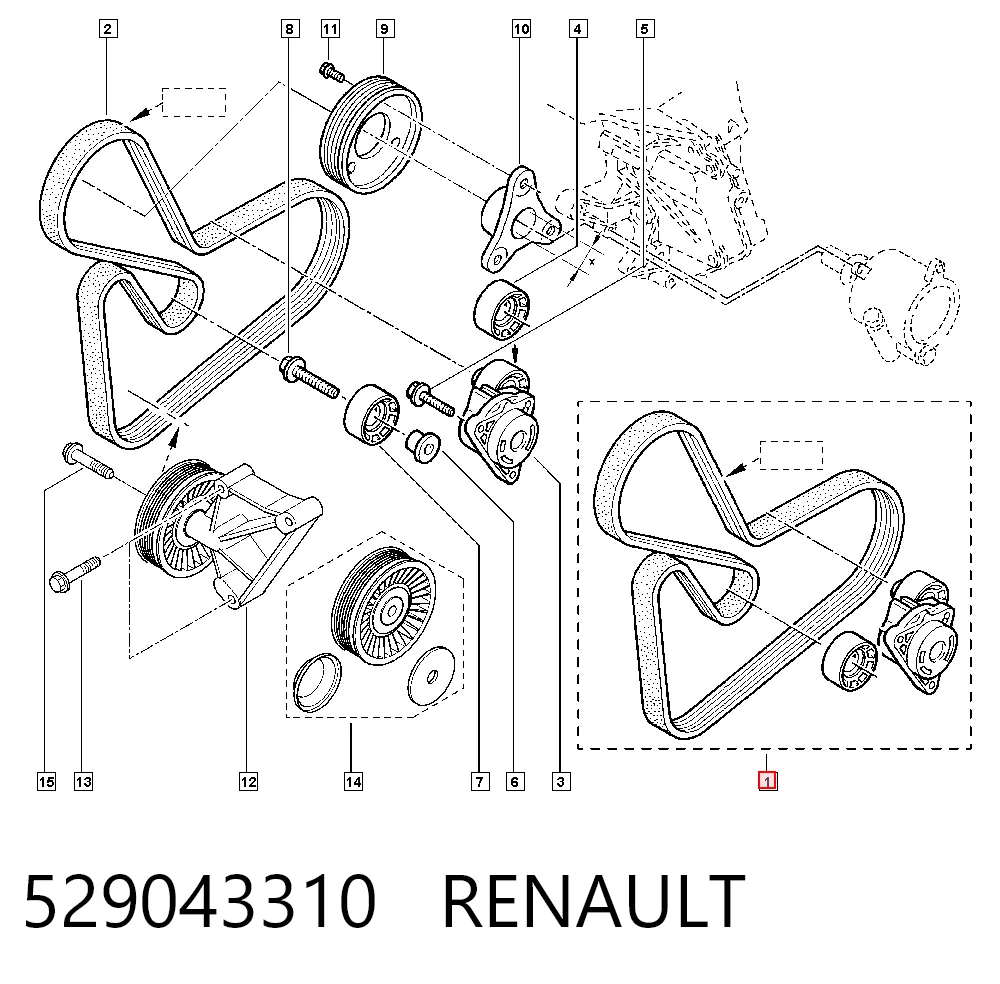 Купити 93182198 Peugeot/Citroen Ремінь приводний, агрегатів, комплект
