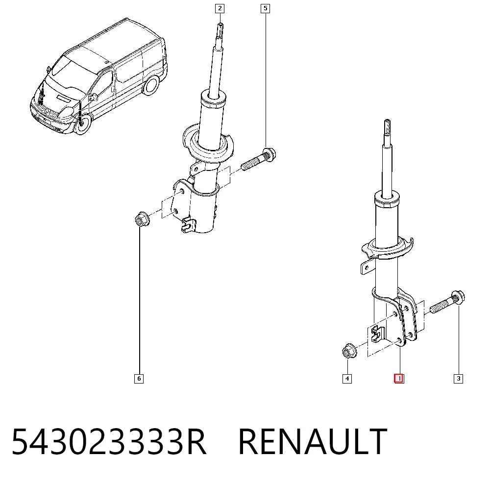  Амортизатор передній Renault Trafic 3