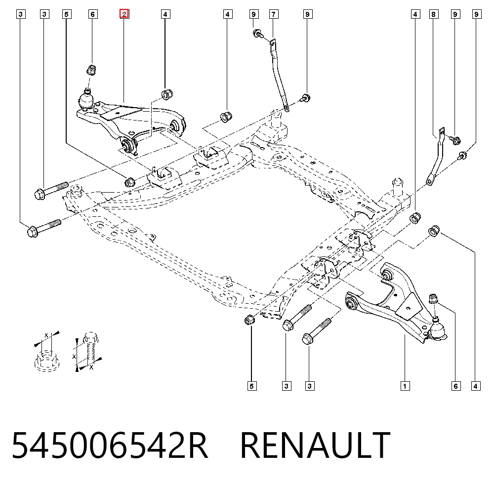545006542R Renault (RVI) Важіль передньої підвіски нижній, правий