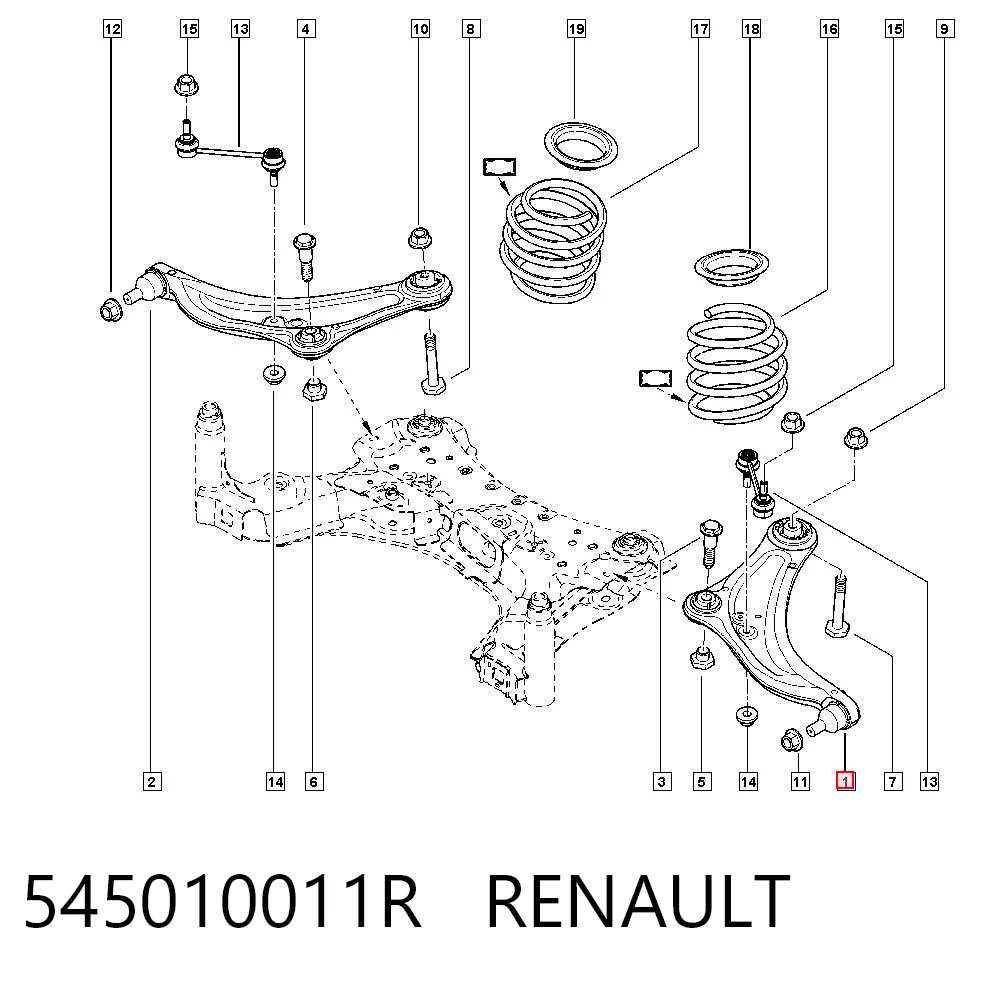 545010011R Renault (RVI) Поперечний важіль